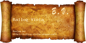 Ballog Viola névjegykártya